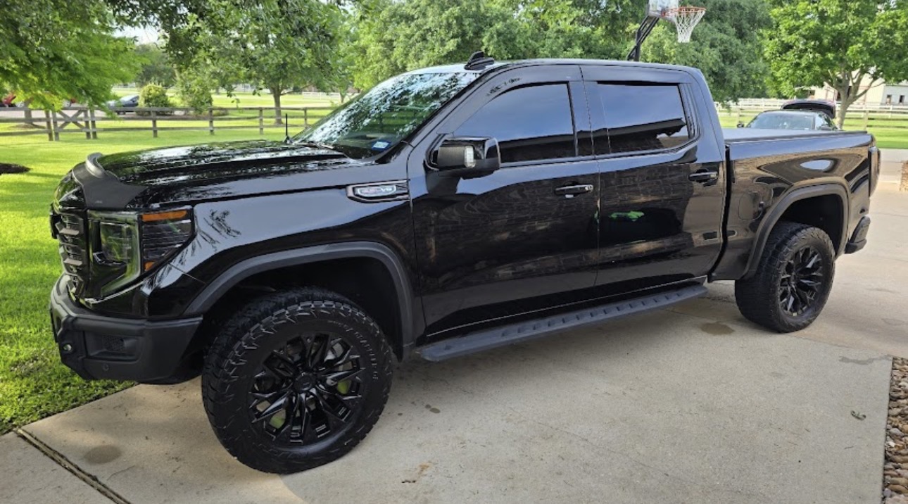 Black GMC Sierra after exterior detail